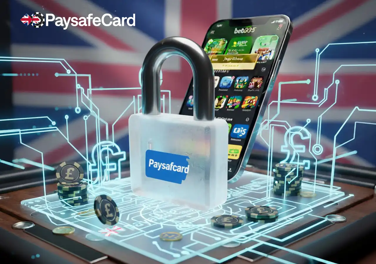 Security features of Paysafecard for UK online casino transactions and player data protection.