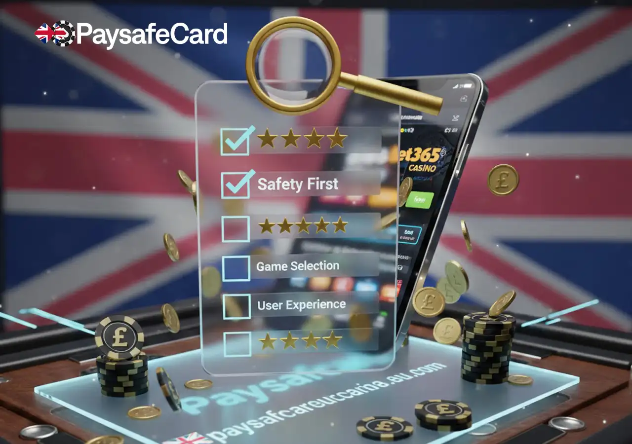 Professional methodology for ranking and reviewing the best Paysafecard casinos in the UK market.